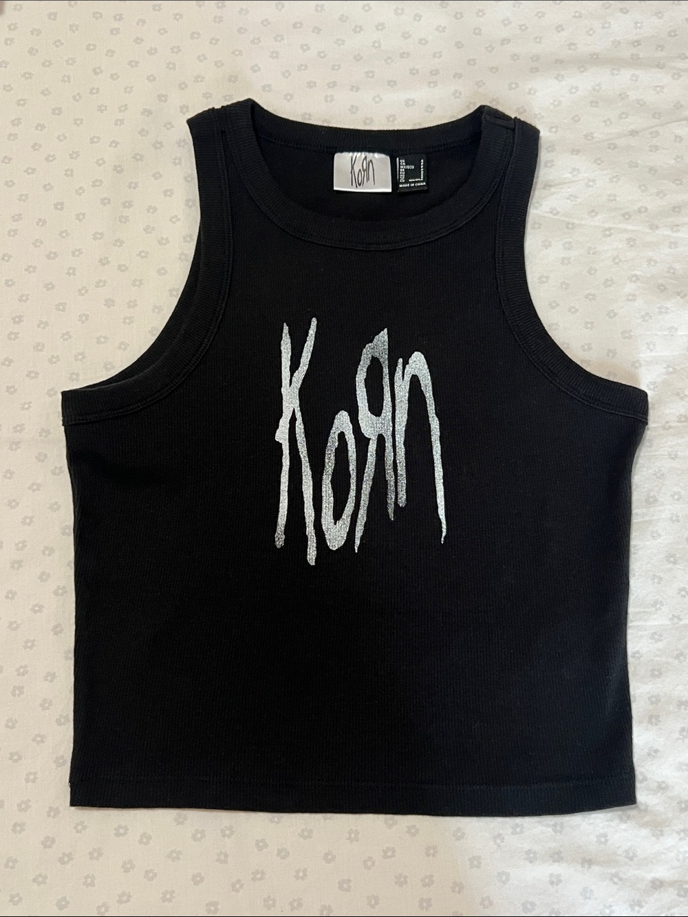 Korn Black Tank Top Forever 21 - Band Logo Crop Top
